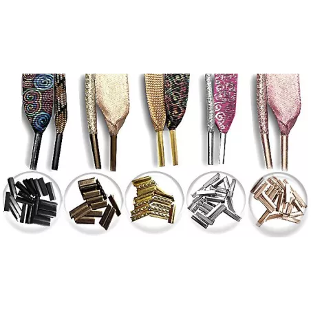 Lacets fins dentelés blancs ou noirs pour vos chaussures