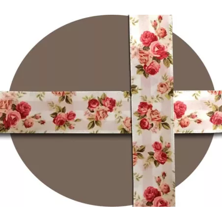 Lacets satin&nbsp;rétro&nbsp;fleuri : 2 largeurs pour vos chaussures