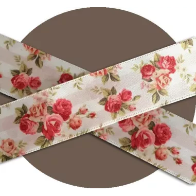 Lacets satin&nbsp;rétro&nbsp;fleuri : 2 largeurs pour vos chaussures