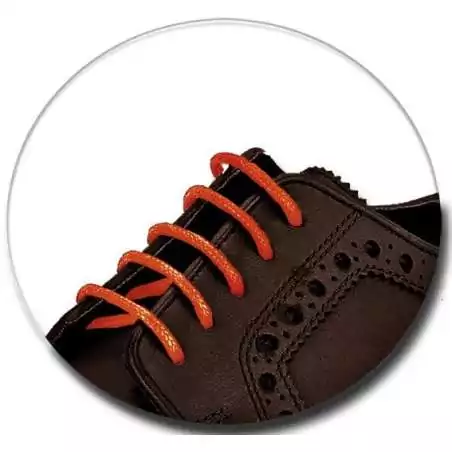 Lacets fins cirés en orange mandarine pour vos chaussures