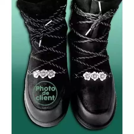 Envie de décorer vos chaussures ? Décorations barre fleurs argentées Envie de décorer vos chaussures ? Décorations barre fleurs argentées