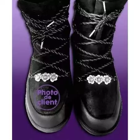 Lacets ronds paracorde noirs paillettes argentées pour vos chaussures Lacets ronds paracorde noirs paillettes argentées pour vos chaussures