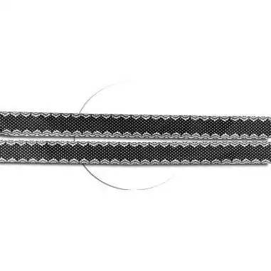 Lacets satin noir pois et dentelle pour vos chaussures