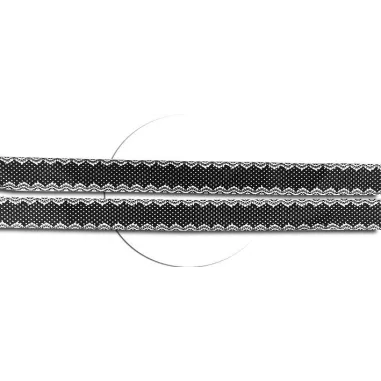 Lacets satin noir pois et dentelle pour vos chaussures