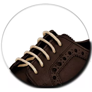 Lacets fins cirés&nbsp;en beige naturel pour vos chaussures