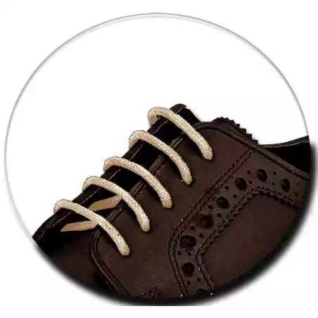 Lacets fins cirés en beige naturel pour vos chaussures