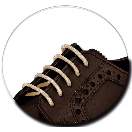 Lacets fins cirés&nbsp;en beige naturel pour vos chaussures