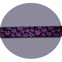 Lacets satin&nbsp;noir coeurs&nbsp;à carreaux roses pour vos… 2