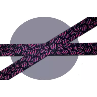 Lacets satin&nbsp;noir coeurs&nbsp;à carreaux roses pour vos…