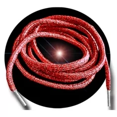 Lacets ronds rouges paillettes pour vos chaussures