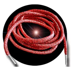 Lacets ronds&nbsp;rouges paillettes pour vos chaussures