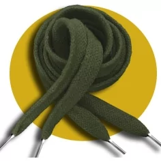 Lacets coton épais vert kaki pour vos chaussures