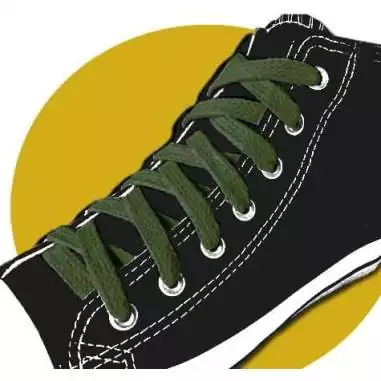 Lacets coton épais vert kaki pour vos chaussures