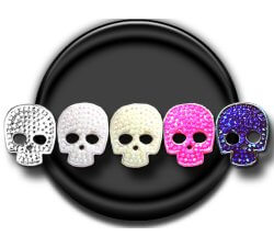 1 paire x ​décorations mini têtes de mort facettes : 5 couleurs