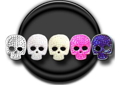1 paire x ​décorations mini têtes de mort facettes : 5 couleurs