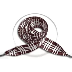 Lacets satin marron écossais pour vos chaussures