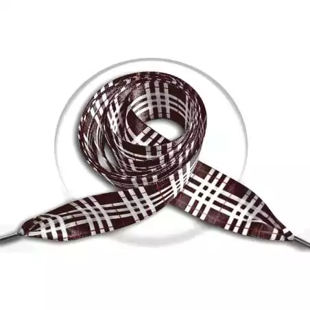 Lacets satin marron écossais pour vos chaussures