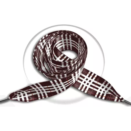 Lacets satin marron écossais pour vos chaussures