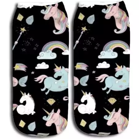 Socquettes noires licornes pour vos jolis pieds