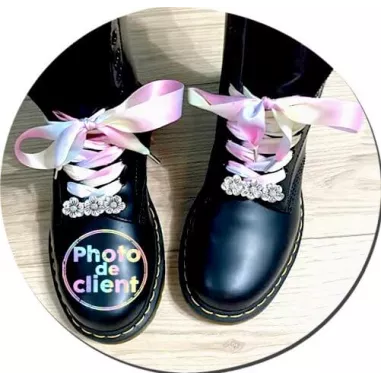 1 paire x ​barres métal fleurs argentées