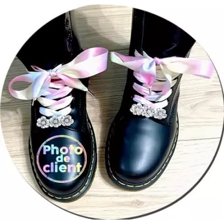 1 paire x ​barres métal fleurs argentées