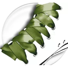 Lacets satin en vert&nbsp;kaki pour vos chaussures