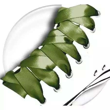 Lacets satin en vert kaki pour vos chaussures Lacets satin en vert kaki pour vos chaussures