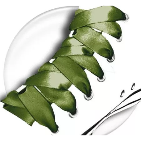 Lacets satin en vert&nbsp;kaki pour vos chaussures