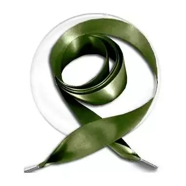 Lacets satin en vert kaki pour vos chaussures