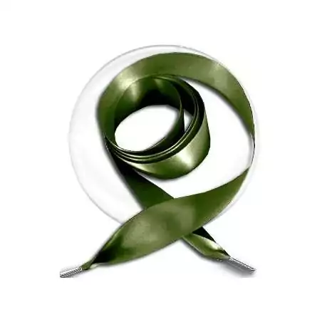 Lacets satin en vert kaki pour vos chaussures Lacets satin en vert kaki pour vos chaussures