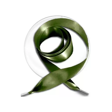 Lacets satin en vert&nbsp;kaki pour vos chaussures