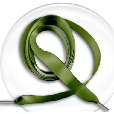 Lacets satin en vert kaki pour vos chaussures