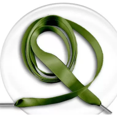 Lacets satin en vert&nbsp;kaki pour vos chaussures