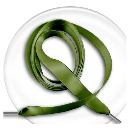 Lacets satin en vert&nbsp;kaki pour vos chaussures