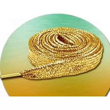 Lacets paillettes dorés moutarde pour vos chaussures