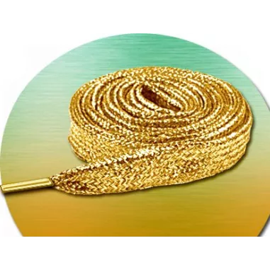 Lacets paillettes dorés moutarde pour vos chaussures