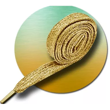 Lacets paillettes dorés moutarde pour vos chaussures