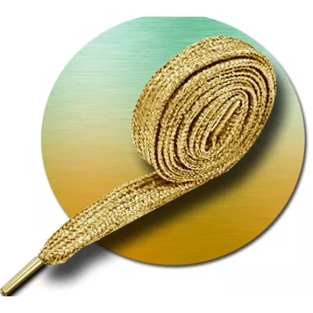 Lacets paillettes dorés moutarde pour vos chaussures