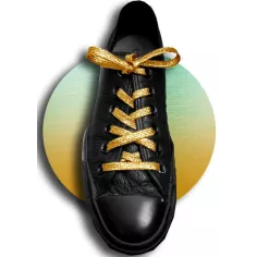 Lacets paillettes dorés moutarde pour vos chaussures