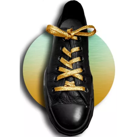 Lacets paillettes dorés moutarde pour vos chaussures