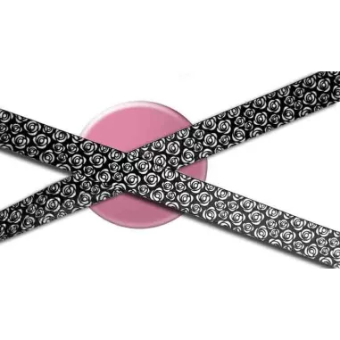 Lacets satin fleuri type Liberty noir & blanc pour vos…