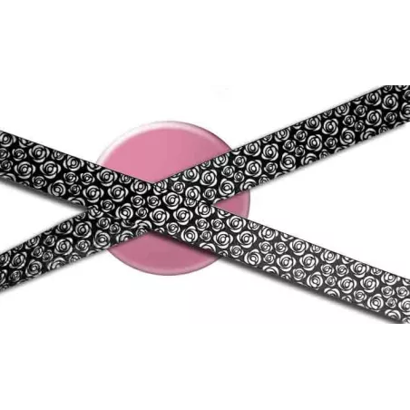 Lacets satin fleuri type Liberty noir & blanc pour vos…