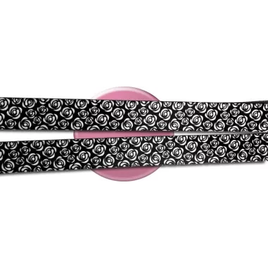 Lacets satin fleuri type Liberty noir & blanc pour vos…