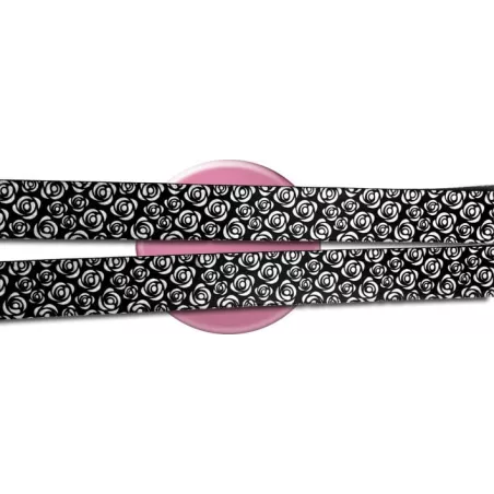 Lacets satin fleuri type Liberty noir & blanc pour vos…