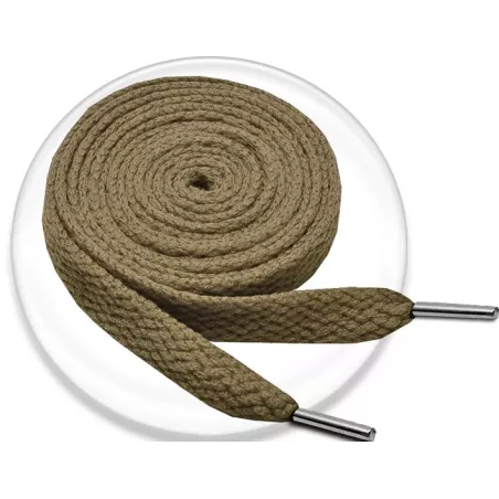 Lacets verts kaki plats, longs dans boutique de vente en…