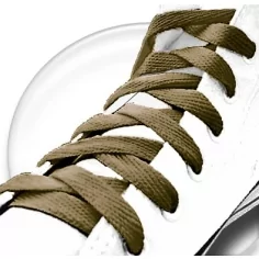 Lacets plats coloris vert kaki pour vos chaussures
