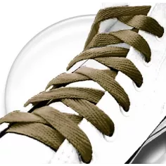 Lacets verts kaki plats, longs dans boutique de vente en…