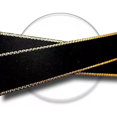 Lacets de chaussures larges satin noir argenté-Achat|Vente…