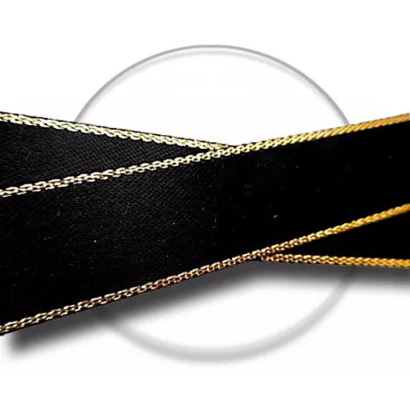 Lacets de chaussures larges satin noir argenté-Achat|Vente…