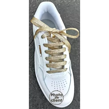 Lacets paillettes brillants champagne pour vos chaussures